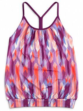 Prana Racerback Tank Top Geometric Pattern Multicolor‎ Size XS